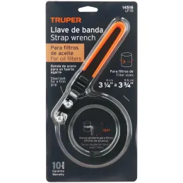 Llaves filtro de Aceite Suncho 3 15/16" L3 3/4", Mango en Vinil, Banda de Acero al Carbono, LF-1000 14518 Truper Truper-Llaves f