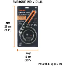 Llaves filtro de Aceite Suncho 3 15/16" L3 3/4", Mango en Vinil, Banda de Acero al Carbono, LF-1000 14518 Truper Truper-Llaves f