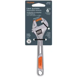Llave Francesa 6" A3/4" ACromadas MangoPVC Truper 15509 Truper-Llave Francesa 6" A3/4" ACromadas MangoPVC Truper 15509 Forjado e