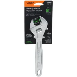 Llave Francesa 8" A1-1/8" Profesionales CrVanadio Cromadas Truper 15506 Truper-Llave Francesa 8" A1-1/8" Profesionales CrVanadio