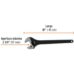 Llave Francesa 18" A2-1/4" Profesionales CrVanadio Fosfatadas Truper 15498 Truper-Llave Francesa 18" A2-1/4" Profesionales CrVan