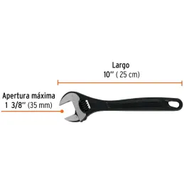 Llave Francesa 10" A1-3/8" Profesionales CrVanadio Fosfatadas Truper 15502 Truper-Llave Francesa 10" A1-3/8" Profesionales CrVan