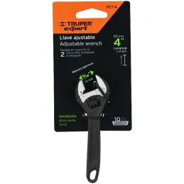 Llave Francesa 4" A9/16" Profesionales CrVanadio Fosfatadas Truper 15497 Truper-Llave Francesa 4" A9/16" Profesionales CrVanadio