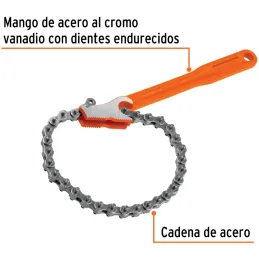 Llaves filtro de Aceite con Cadena Universal 4 3/4 L280 mm LLC-801 Truper 15515 Truper-Llaves filtro de Aceite con Cadena Univer