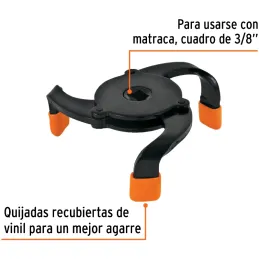 Llaves filtro de Aceite Universal Max 3 7/8" Min 2 1/2" Uso con Ratchet encastre 3/8", LL-3Q-FA 14546 Truper Truper-Llaves filtr