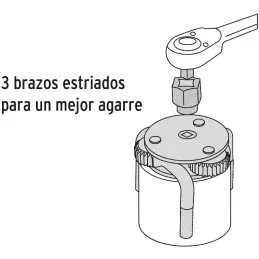 Llaves filtro de Aceite 3 Puntos Max 4-1/2" Min 3", Uso con Ratchet encastre 1/2" y 3/8", LL-FA-MA 14543 Truper Truper-Llaves fi