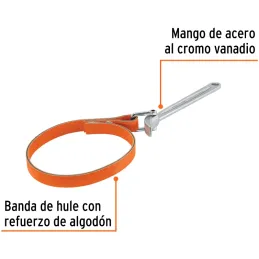 Llaves filtro de Aceite de Banda 6 1/2" L235mm, Acero al Cromo Vanadio, LLB-10 15818 Truper Truper-Llaves filtro de Aceite de Ba