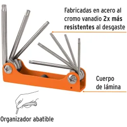Juegos de 8 Llaves Torx Tnavaja Truper 15569 Truper-Juegos de 8 Llaves Torx Tnavaja Truper 15569 Fabricadas en acero al cromo va