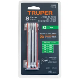 Juegos de 8 Llaves Torx Tnavaja Truper 15569 Truper-Juegos de 8 Llaves Torx Tnavaja Truper 15569 Fabricadas en acero al cromo va