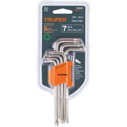 Juegos de 7 Llaves Torx PLargas Truper 15553 Truper-Juegos de 7 Llaves Torx PLargas Truper 15553 Fabricadas en acero al cromo va