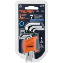 Juegos de 7 Llaves Allen MM PuntaHexagonal Truper 15530 Truper-Juegos de 7 Llaves Allen MM PuntaHexagonal Truper 15530 Fabricada