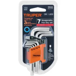 Juegos de 7 Llaves Allen Pulgadas PuntaHexagonal Truper 15533 Truper-Juegos de 7 Llaves Allen Pulgadas PuntaHexagonal Truper 155