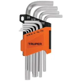 Juegos de 10 Llaves Allen Pulgadas PuntaHexagonal Truper 15539 Truper-Juegos de 10 Llaves Allen Pulgadas PuntaHexagonal Truper 1