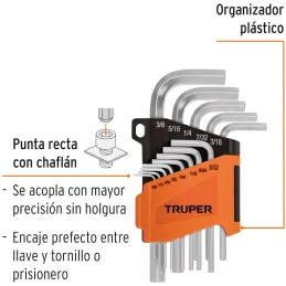 Juegos de 13 Llaves Allen Pulgadas PuntaHexagonal Truper 15545 Truper-Juegos de 13 Llaves Allen Pulgadas PuntaHexagonal Truper 1