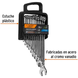 Juegos de 11 Llaves Combinadas extralargas MM CrVanadio Truper 15778 Truper-Juegos de 11 Llaves Combinadas extralargas MM CrVana