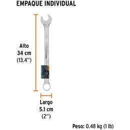 Llaves Boca Mixta 25mm Combinada CrVanadio ELarga Truper 15651 Truper-Llaves Boca Mixta 25mm Combinada CrVanadio ELarga Truper 1
