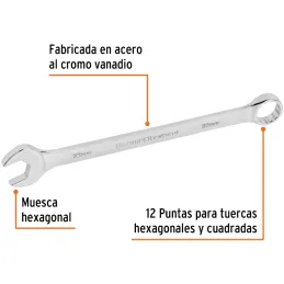 Llaves Boca Mixta 23mm Combinada CrVanadio ELarga Truper 15650 Truper-Llaves Boca Mixta 23mm Combinada CrVanadio ELarga Truper 1
