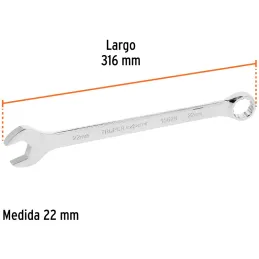 Llaves Boca Mixta 22mm Combinada CrVanadio ELarga Truper 15626 Truper-Llaves Boca Mixta 22mm Combinada CrVanadio ELarga Truper 1