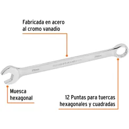 Llaves Boca Mixta 21mm Combinada CrVanadio ELarga Truper 15625 Truper-Llaves Boca Mixta 21mm Combinada CrVanadio ELarga Truper 1