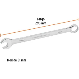 Llaves Boca Mixta 21mm Combinada CrVanadio ELarga Truper 15625 Truper-Llaves Boca Mixta 21mm Combinada CrVanadio ELarga Truper 1