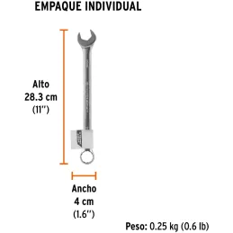 Llaves Boca Mixta 21mm Combinada CrVanadio ELarga Truper 15625 Truper-Llaves Boca Mixta 21mm Combinada CrVanadio ELarga Truper 1