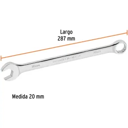 Llaves Boca Mixta 20mm Combinada CrVanadio ELarga Truper 15624 Truper-Llaves Boca Mixta 20mm Combinada CrVanadio ELarga Truper 1