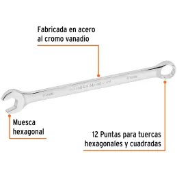Llaves Boca Mixta 16mm Combinada CrVanadio ELarga Truper 15620 Truper-Llaves Boca Mixta 16mm Combinada CrVanadio ELarga Truper 1
