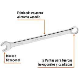 Llaves Boca Mixta 13mm Combinada CrVanadio ELarga Truper 15617 Truper-Llaves Boca Mixta 13mm Combinada CrVanadio ELarga Truper 1