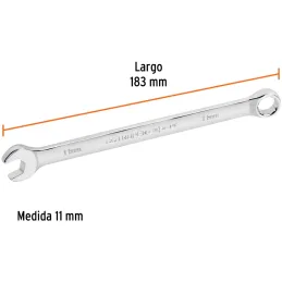 Llaves Boca Mixta 11mm Combinada CrVanadio ELarga Truper 15615 Truper-Llaves Boca Mixta 11mm Combinada CrVanadio ELarga Truper 1