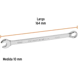 Llaves Boca Mixta 10mm Combinada CrVanadio ELarga Truper 15614 Truper-Llaves Boca Mixta 10mm Combinada CrVanadio ELarga Truper 1