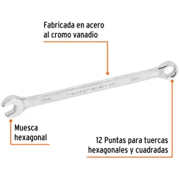 Llaves Boca Mixta 9mm Combinada CrVanadio ELarga Truper 15613 Truper-Llaves Boca Mixta 9mm Combinada CrVanadio ELarga Truper 156