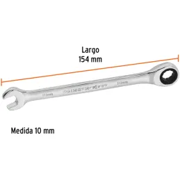 Llaves Boca Mixta Ratchet 10mm ACrVanadio Truper 15743 Truper-Llaves Boca Mixta Ratchet 10mm ACrVanadio Truper 15743 Fabricada e