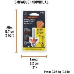Fresas Moldura Clasica 1-1/8" x13mm cRodaje Truper 11486 Truper-Fresas Moldura Clasica 1-1/8" x13mm cRodaje Truper 11486 Cuerpo 