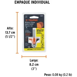 Fresas Redondeadoras 1-1/2" x19mm cRodaje, Truper 11471 Truper-Fresas Redondeadoras 1-1/2" x19mm cRodaje, Truper 11471 Cuerpo de