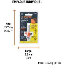 Fresas Redondeadoras 1-1/4" x17mm cRodaje Truper 11470 Truper-Fresas Redondeadoras 1-1/4" x17mm cRodaje Truper 11470 Cuerpo de a