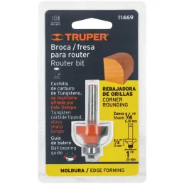 Fresas Redondeadoras 1" x14mm cRodaje Truper 11469 Truper-Fresas Redondeadoras 1" x14mm cRodaje Truper 11469 Cuerpo de acero al 