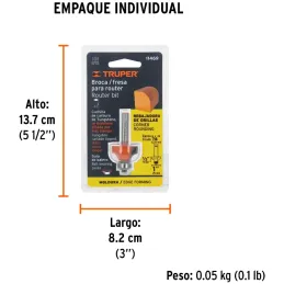 Fresas Redondeadoras 1" x14mm cRodaje Truper 11469 Truper-Fresas Redondeadoras 1" x14mm cRodaje Truper 11469 Cuerpo de acero al 