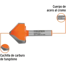 Fresas Corte V 7/8" x18mm Truper 11467 Truper-Fresas Corte V 7/8" x18mm Truper 11467 Cuerpo de acero al cromo y cuchilla de carb