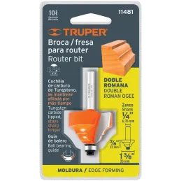 Fresas Doble Romana 1-3/8" x22mm cRodaje, Truper 11481 Truper-Fresas Doble Romana 1-3/8" x22mm cRodaje, Truper 11481 Cuerpo de a
