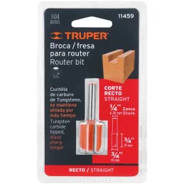 Fresas Recta de dos Filos 3/4" x20mm Truper 11459 Truper-Fresas Recta de dos Filos 3/4" x20mm Truper 11459 Cuerpo de acero al cr