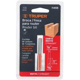 Fresas Recta de dos Filos 3/8" x25mm Truper 11455 Truper-Fresas Recta de dos Filos 3/8" x25mm Truper 11455 Cuerpo de acero al cr