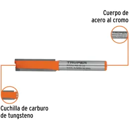 Fresas Recta de dos Filos 5/16" x25mm Truper 11454 Truper-Fresas Recta de dos Filos 5/16" x25mm Truper 11454 Cuerpo de acero al 