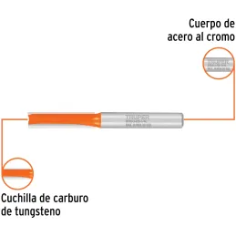 Fresas Recta de dos Filos 1/4" x25mm Truper 11453 Truper-Fresas Recta de dos Filos 1/4" x25mm Truper 11453 Cuerpo de acero al cr