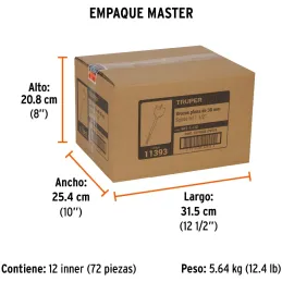 Broca Mecha Plana 1-1/2" x15cm Z1/4 Truper 11393 Truper-Broca Mecha Plana 1-1/2" x15cm Z1/4 Truper 11393 Punta triscada 2X mayor