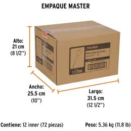 Broca Mecha Plana 1-1/4" x15cm Z1/4 Truper 11390 Truper-Broca Mecha Plana 1-1/4" x15cm Z1/4 Truper 11390 Punta triscada 2X mayor