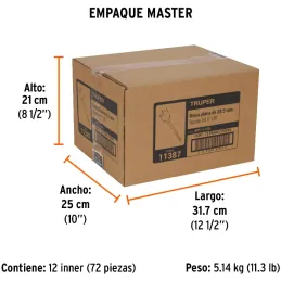 Broca Mecha Plana 1-1/8" x15cm Z1/4 Truper 11387 Truper-Broca Mecha Plana 1-1/8" x15cm Z1/4 Truper 11387 Punta triscada 2X mayor