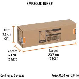 Broca Mecha Plana 7/8" x15cm Z1/4 Truper 11381 Truper-Broca Mecha Plana 7/8" x15cm Z1/4 Truper 11381 Punta triscada 2X mayor vel