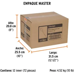 Broca Mecha Plana 7/8" x15cm Z1/4 Truper 11381 Truper-Broca Mecha Plana 7/8" x15cm Z1/4 Truper 11381 Punta triscada 2X mayor vel