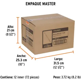 Broca Mecha Plana 7/16" x15cm Z1/4 Truper 11369 Truper-Broca Mecha Plana 7/16" x15cm Z1/4 Truper 11369 Punta triscada 2X mayor v