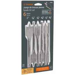 Juego de Brocas Mechas Planas 6 Piezas para Madera Truper 11395 Truper-Juego de Brocas Mechas Planas 6 Piezas para Madera Truper